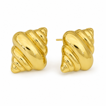 Layered Shell Stud Earrings