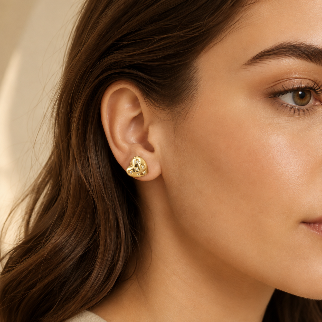Crystal Heart Studs