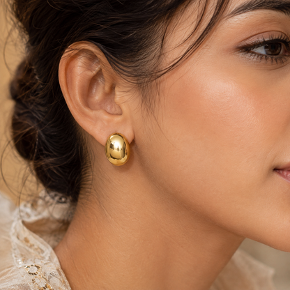 Polished Oval Dome Earrings