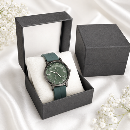Diamond Cut Silicone Strap Analog Watch