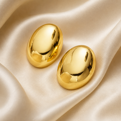 Polished Oval Dome Earrings
