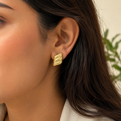 Textured Ripple Stud Earrings