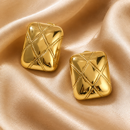 Crisscross Dome Stud Earrings
