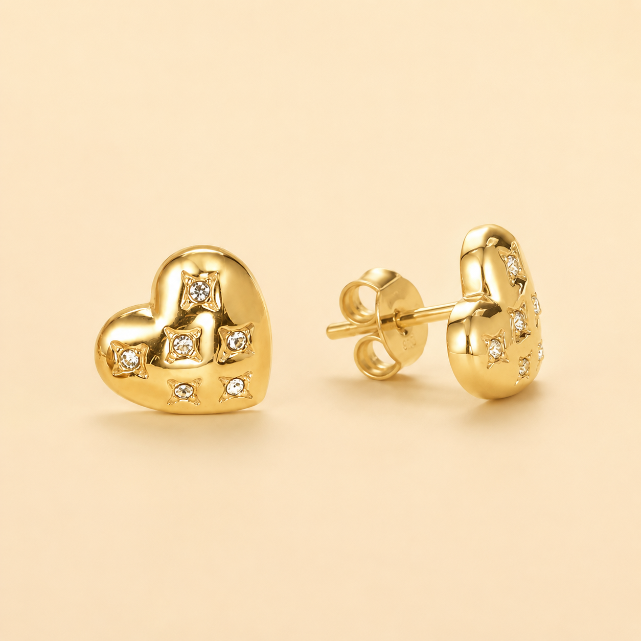 Crystal Heart Studs