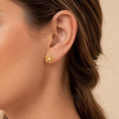Pearl Starfish Earrings