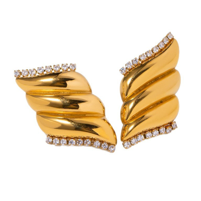 Retro Zircon Inlaid Geometric Earrings