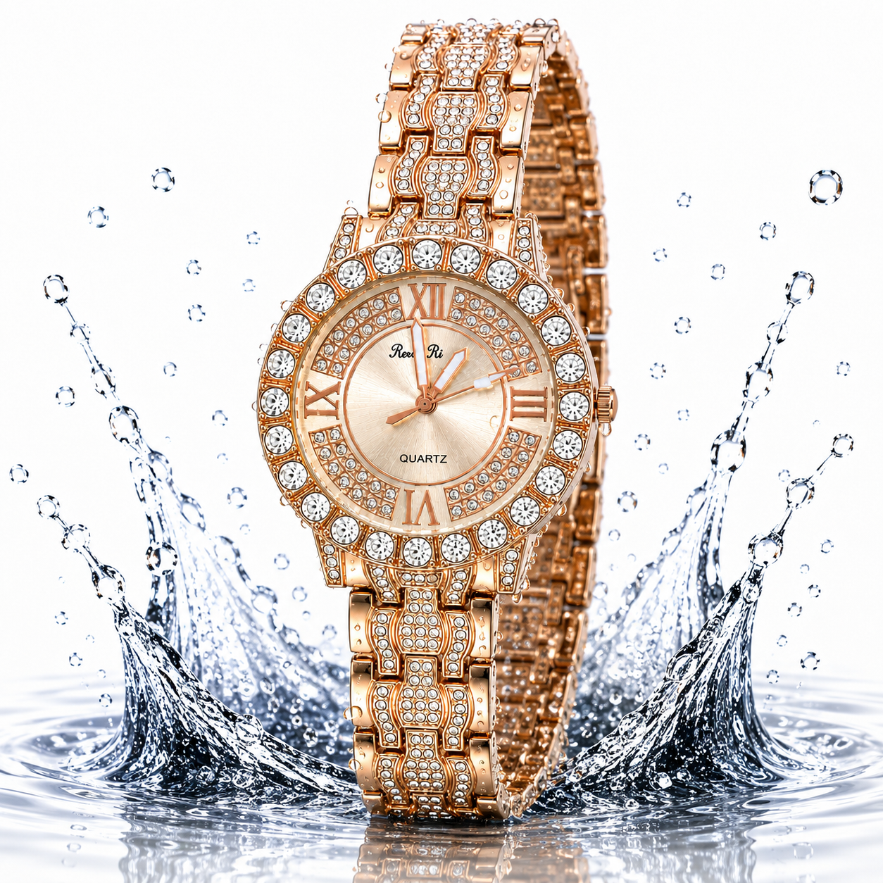 Luxury Crystal Rose Watch