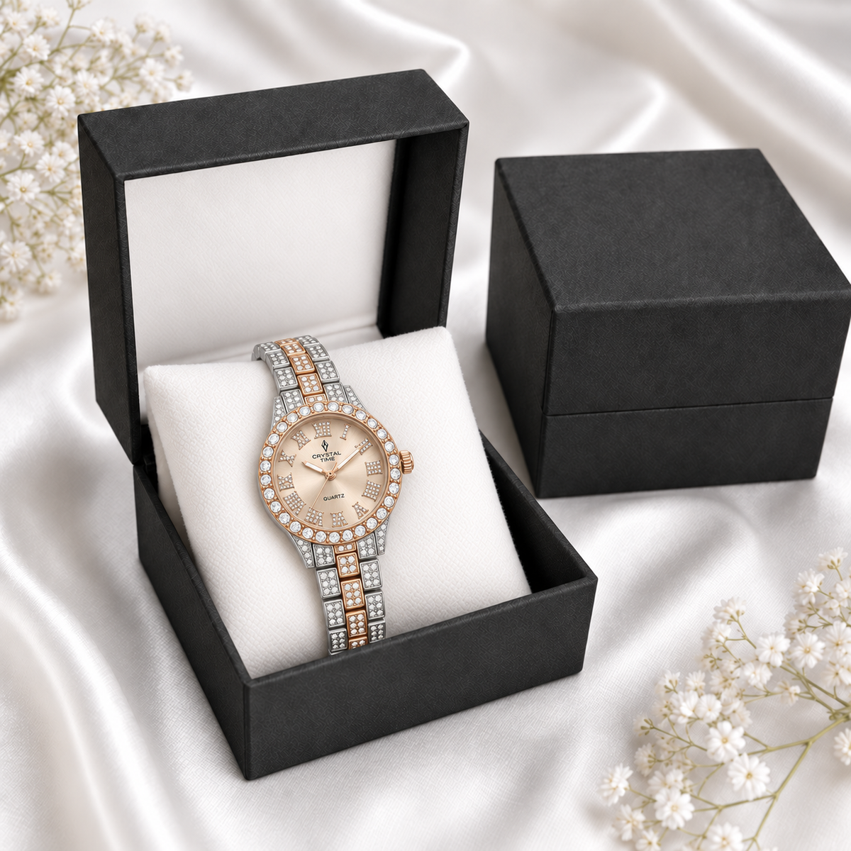 Two-Tone Diamond Roman Watch