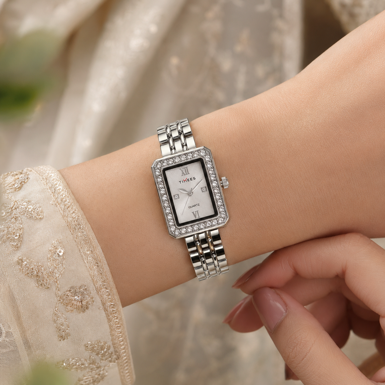 Rectangle Crystal Bracelet Watch
