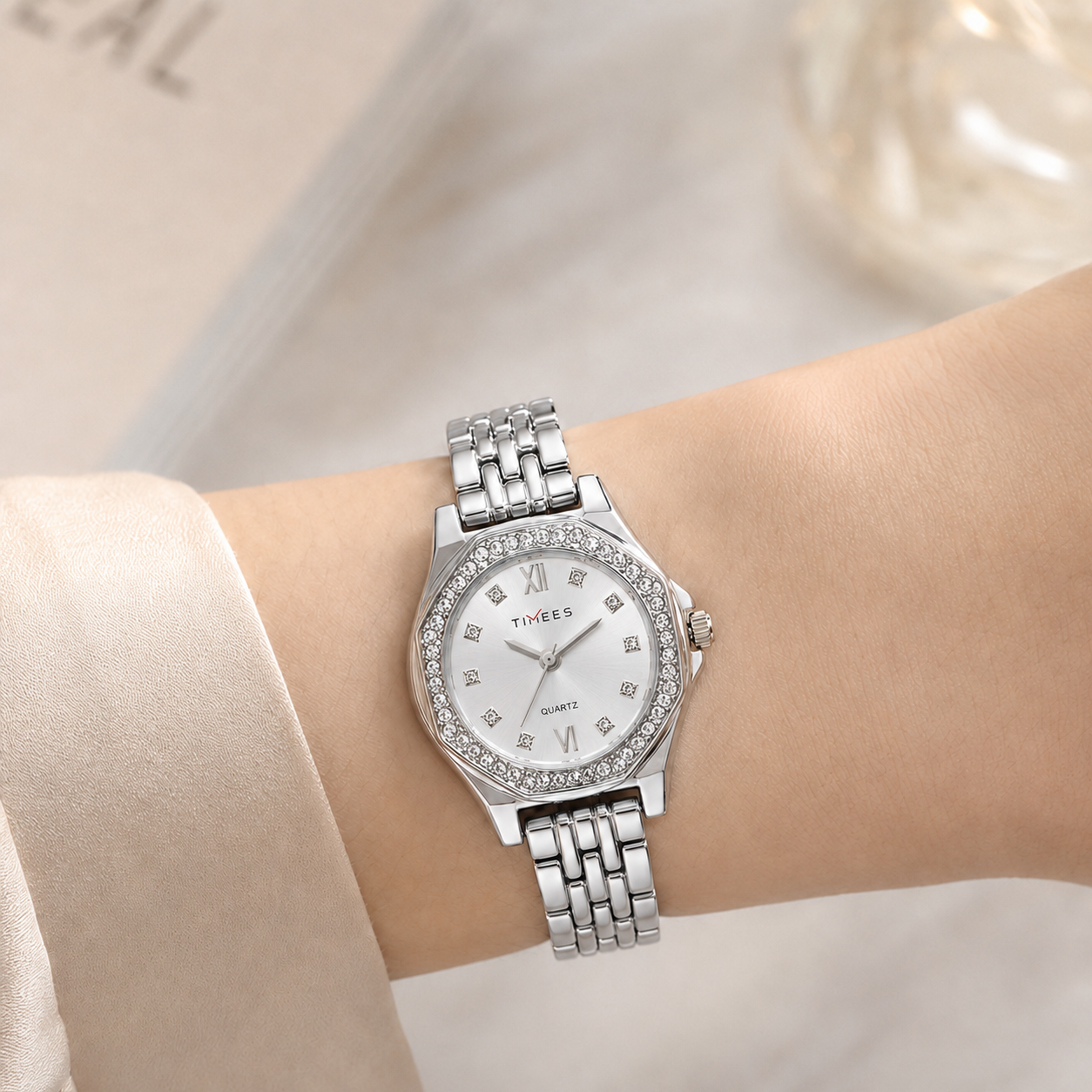 Women’s Crystal Bezel Bracelet Watch