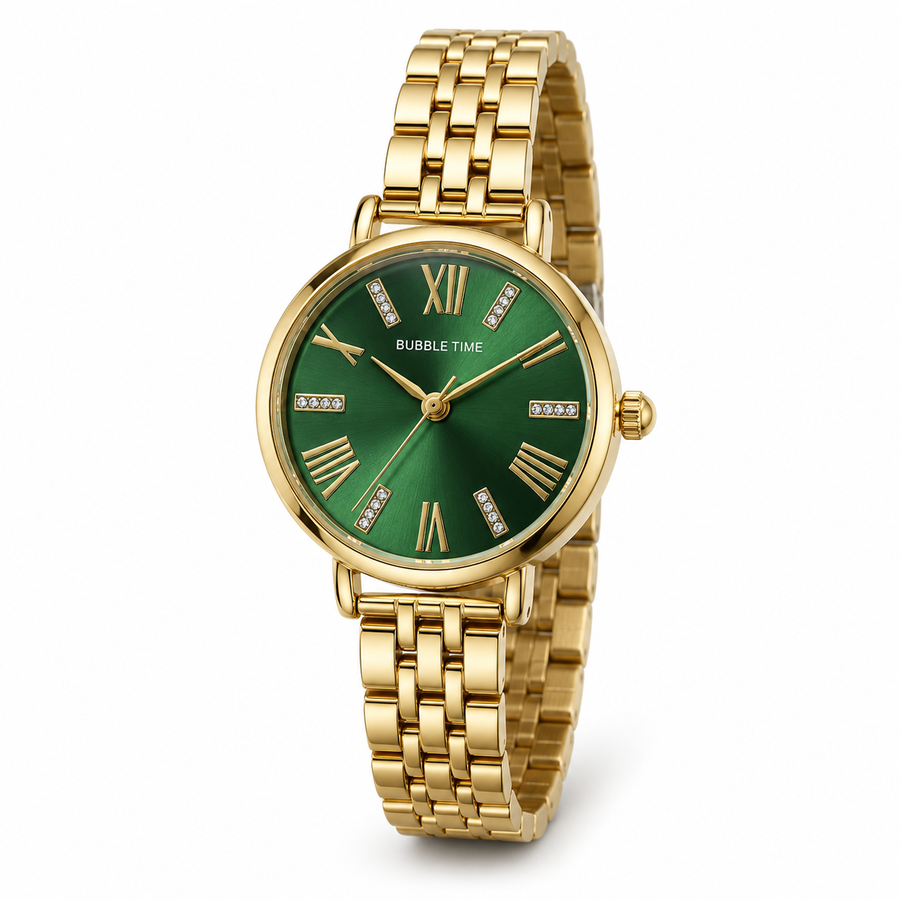Women’s Gold-Tone Green Dial Watch
