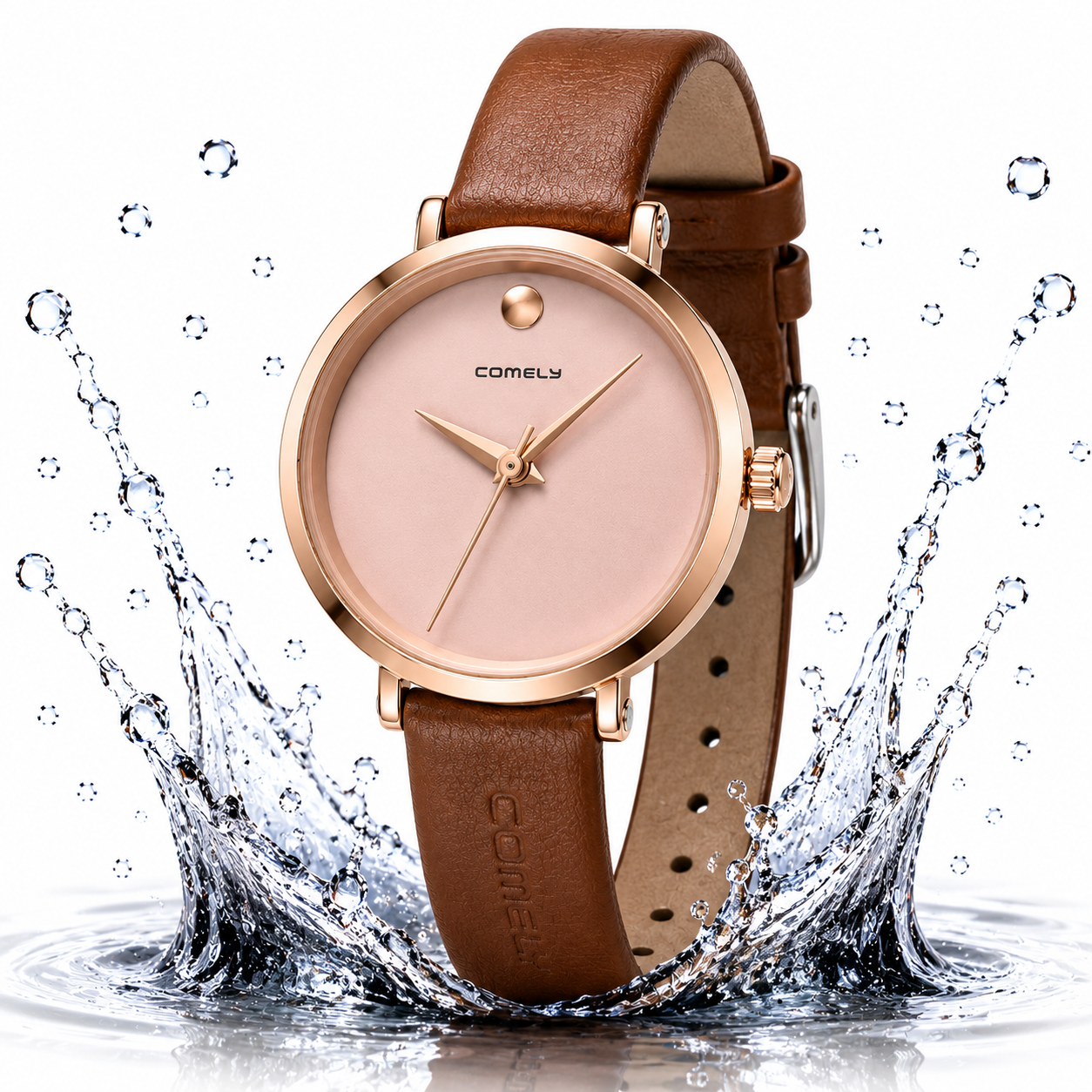 Minimalist Round Dial Leather Watch