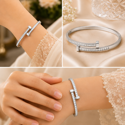 Silver Crystal Wrap Bangle
