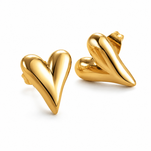 Sculpted Heart Studs