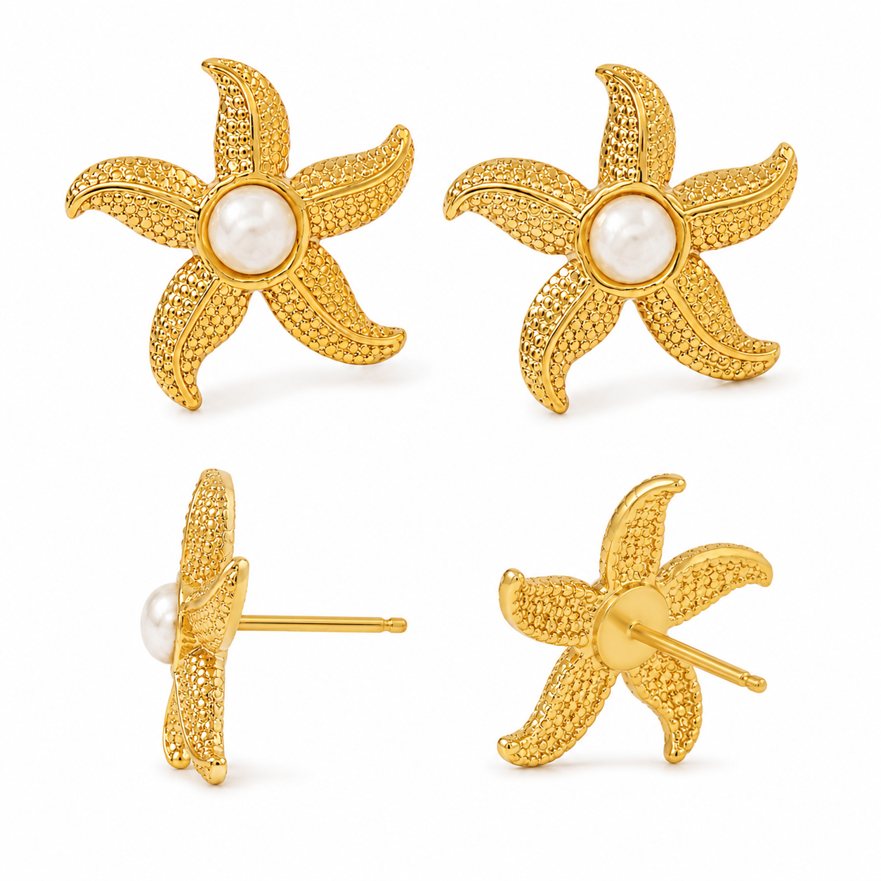 Pearl Starfish Earrings