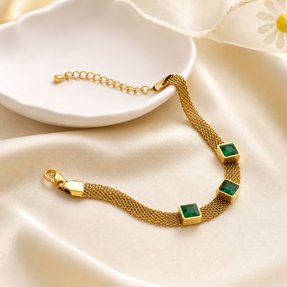 Emerald Mesh Bracelet
