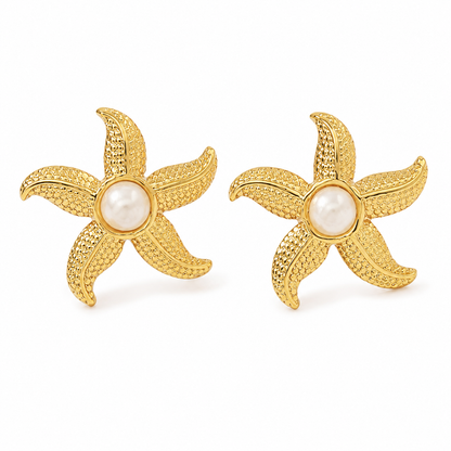 Pearl Starfish Earrings
