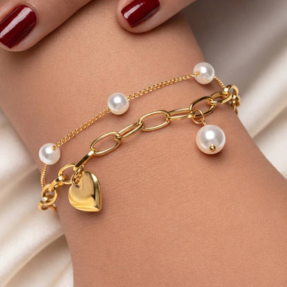 Pearl Heart Bracelet