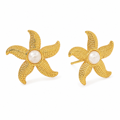 Pearl Starfish Earrings