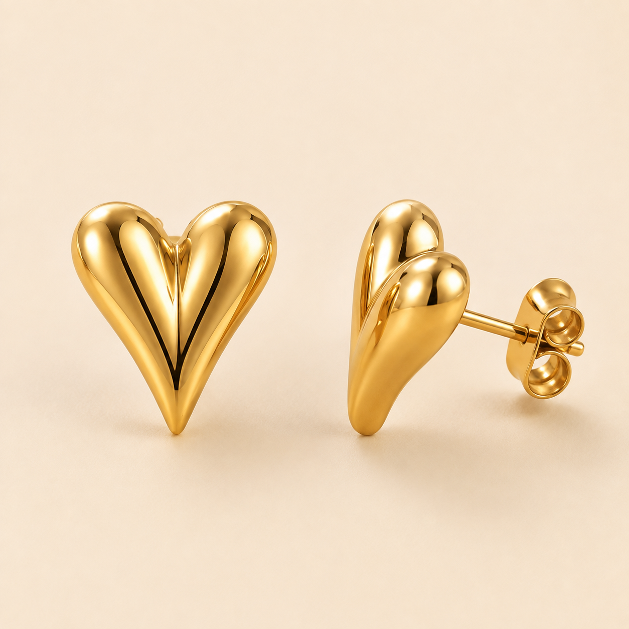 Sculpted Heart Studs