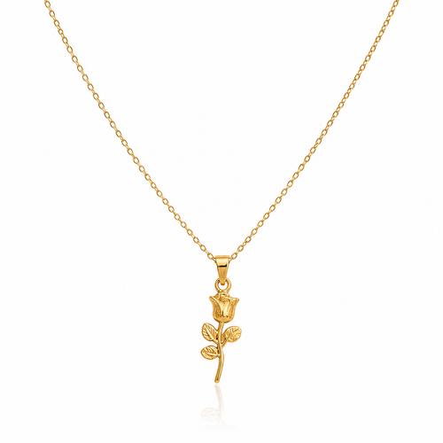 Elegant Rose Pendant Necklace