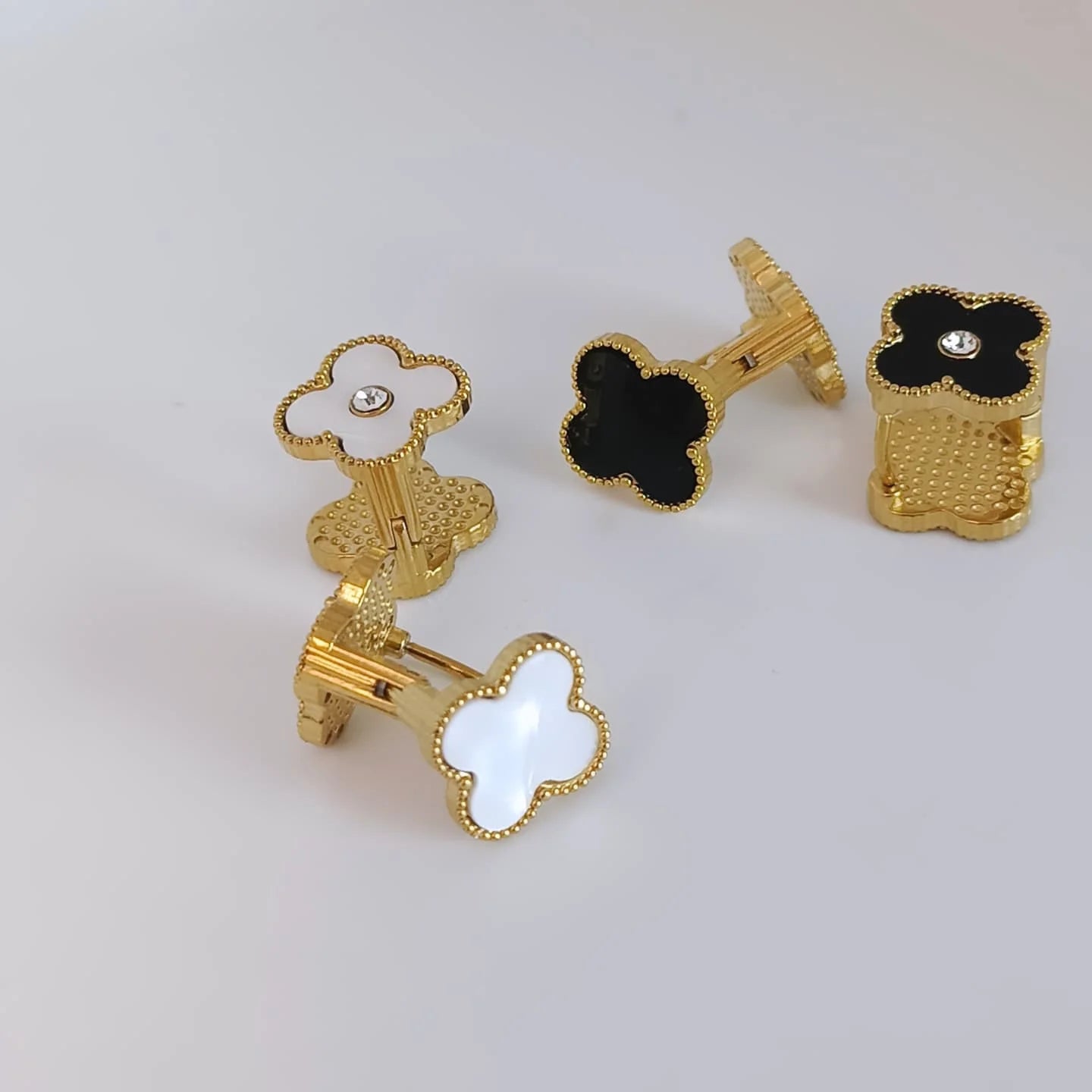 Double-Sided Clover Stud Earrings