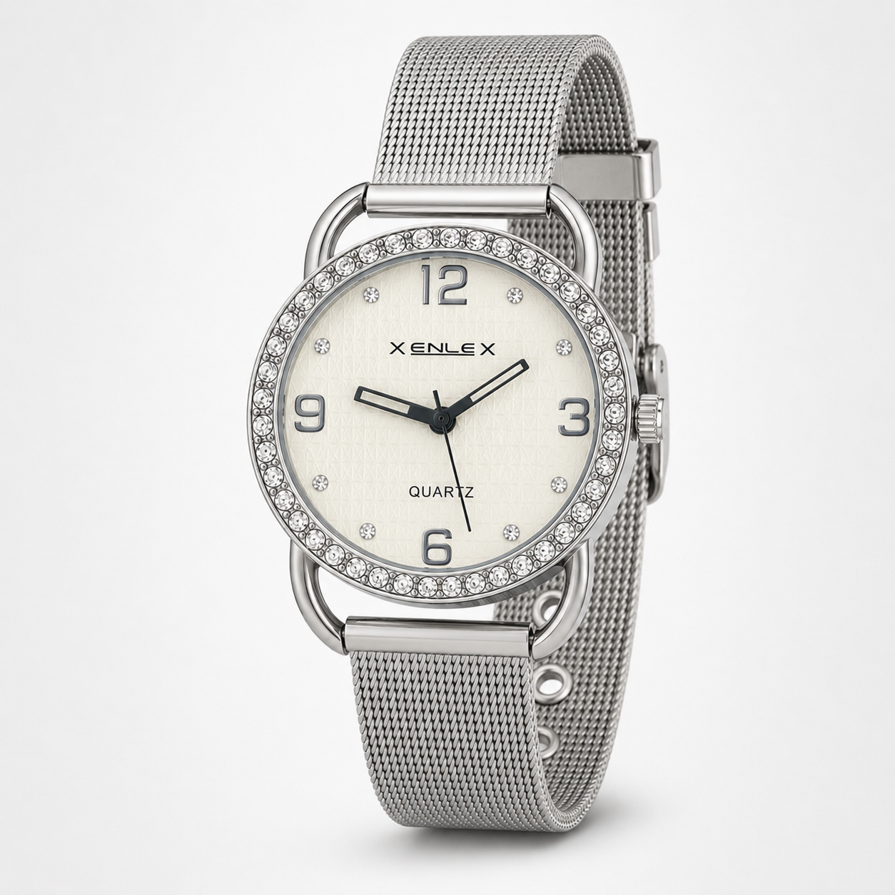 Crystal Bezel Mesh Watch