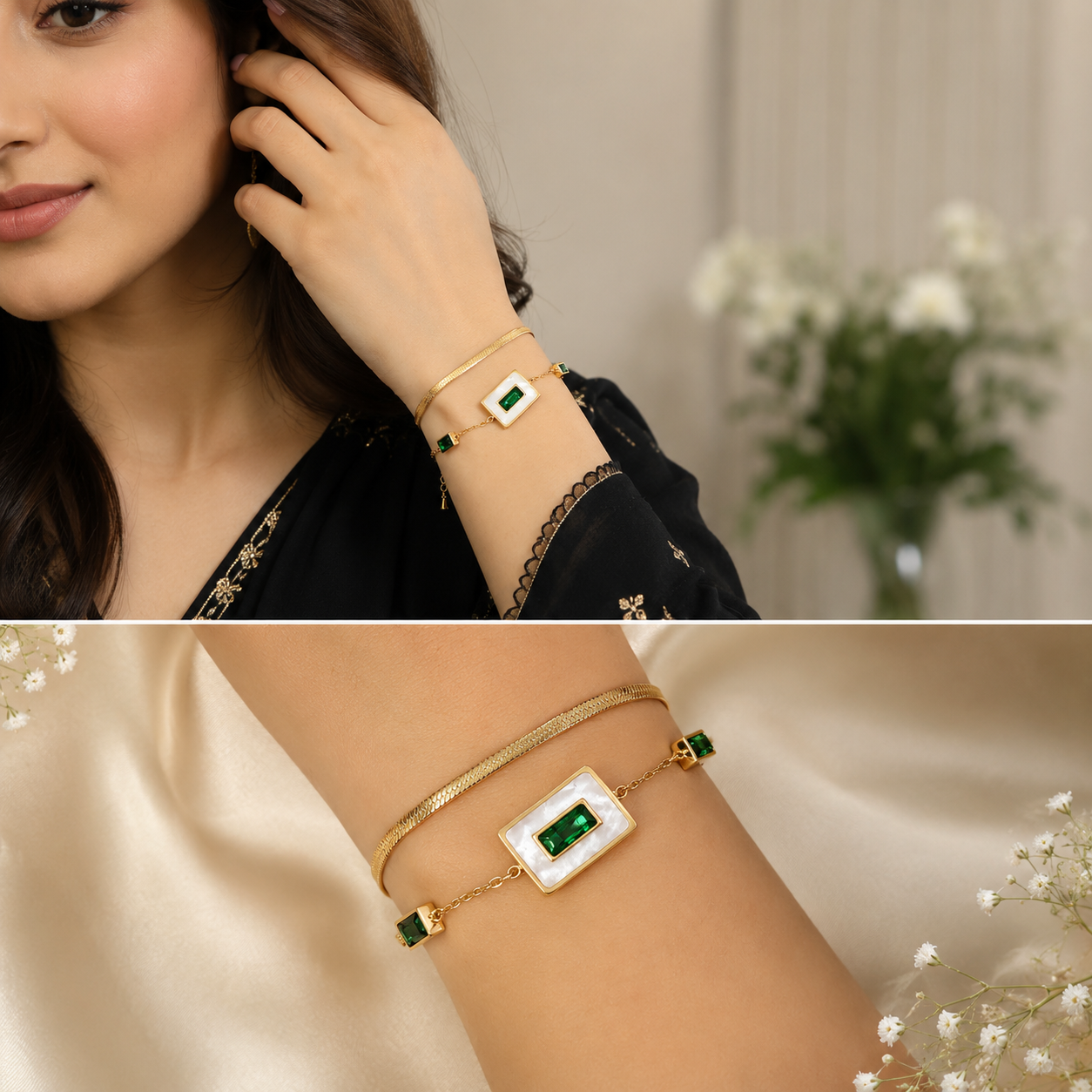 Emerald Pearl Bracelet