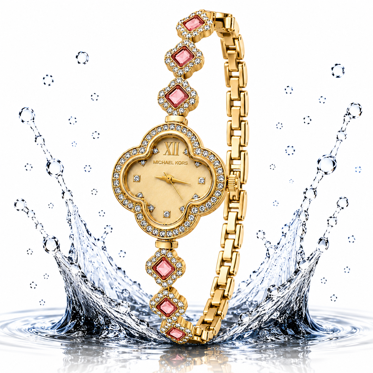 Floral Crystal Bracelet Watch