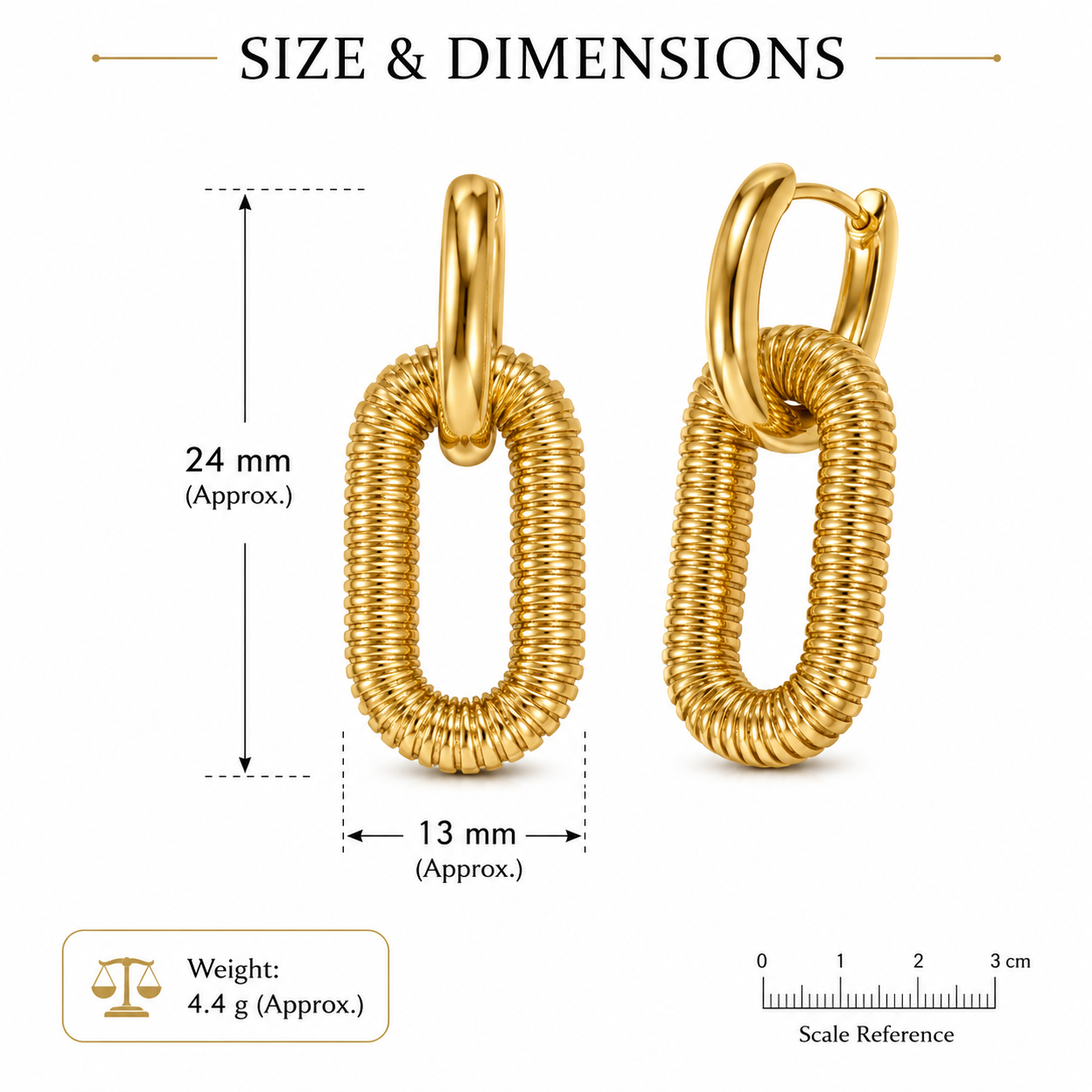 Ribbed Link Earrings