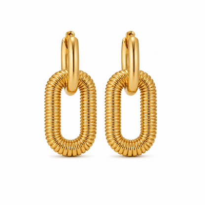 Ribbed Link Earrings