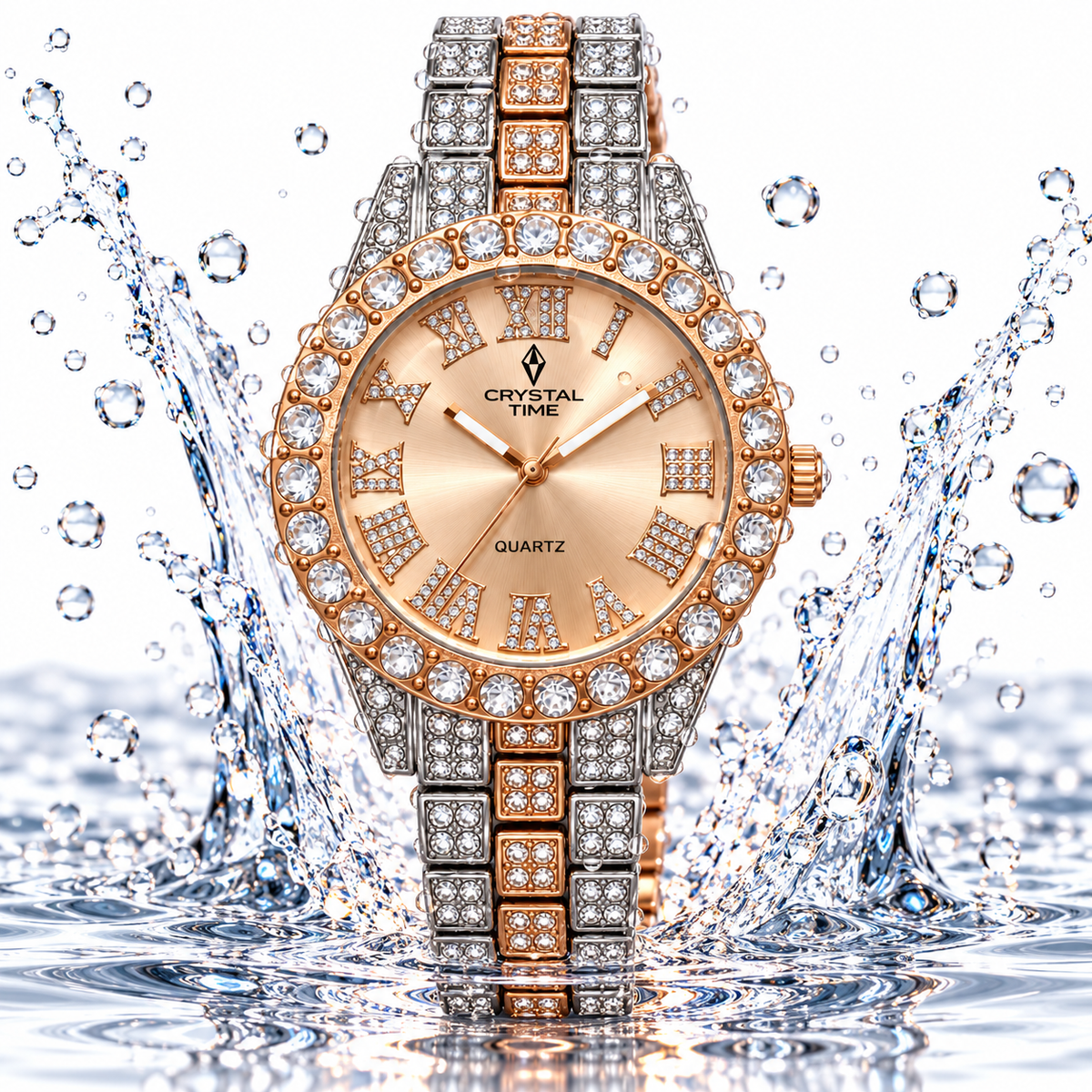 Two-Tone Diamond Roman Watch