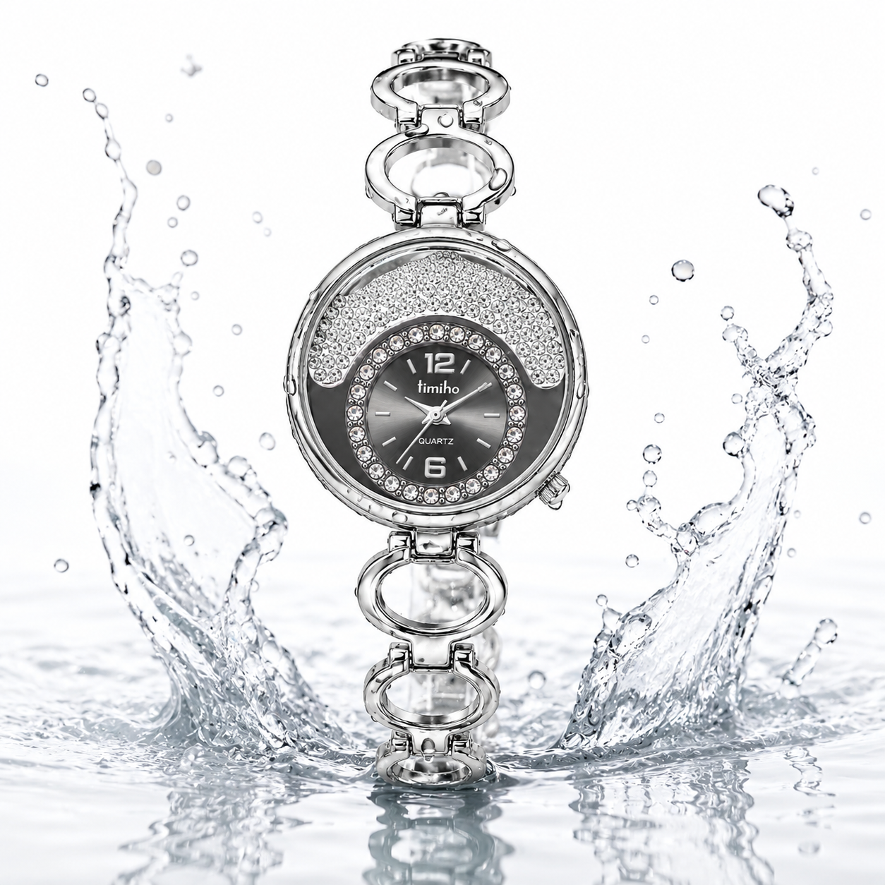 Crystal Accent Analogue Quartz Bracelet Watch