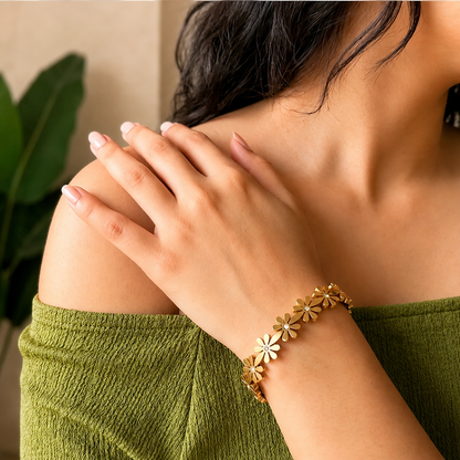 Daisy Flower Stone Bracelet