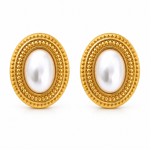 Oval-shaped stud earrings