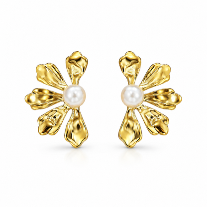 Pearl Petal Earrings