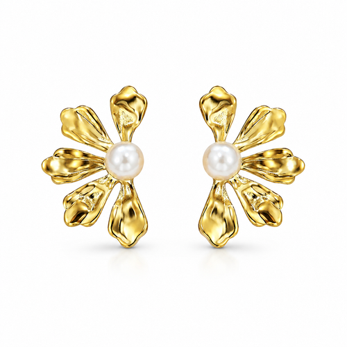 Pearl Petal Earrings
