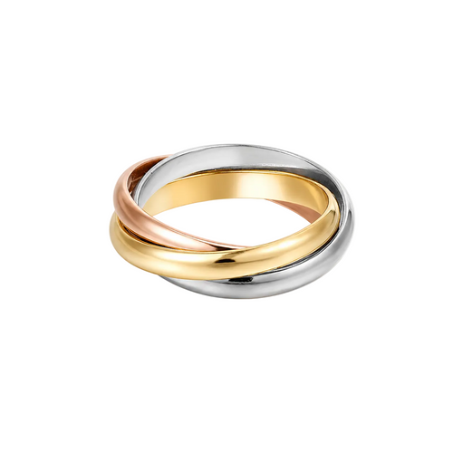 Three Colour Interlocked  Ring