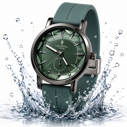 Diamond Cut Silicone Strap Analog Watch