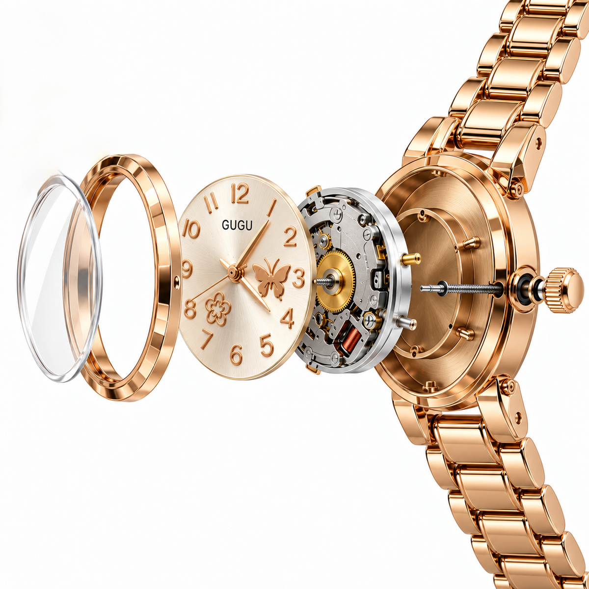Butterfly Bloom Rose Gold Watch