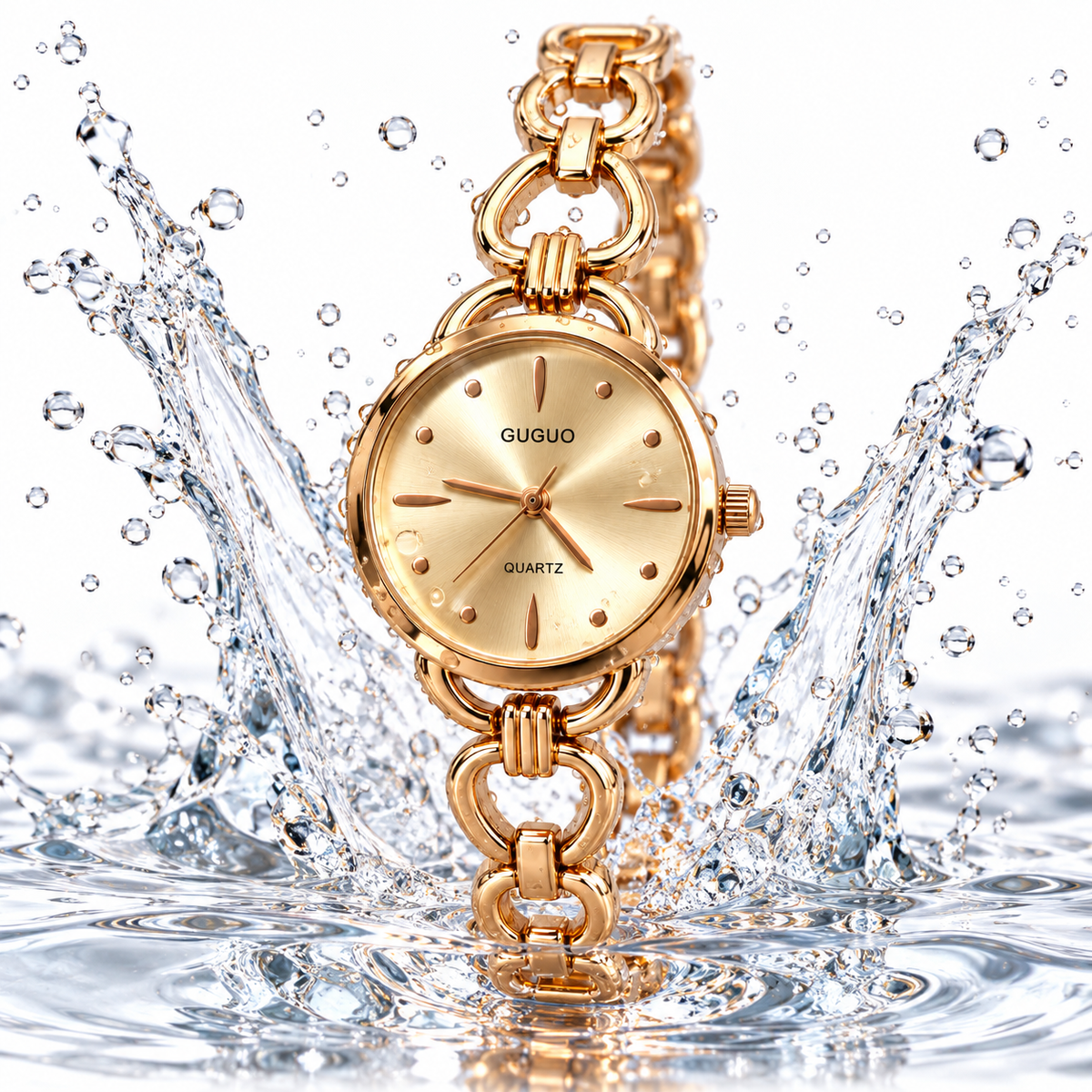 Gold Open-Link Chain Watch