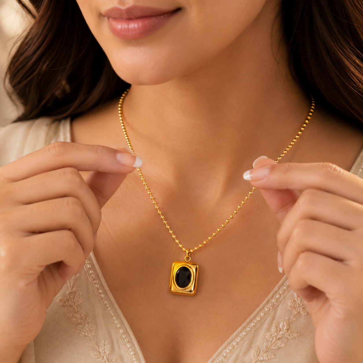 Midnight Gem Pendant Necklace