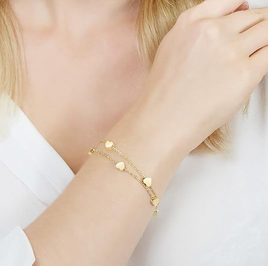 Double Heart Layer Bracelet