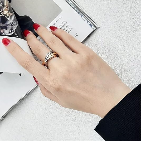 Three Colour Interlocked  Ring