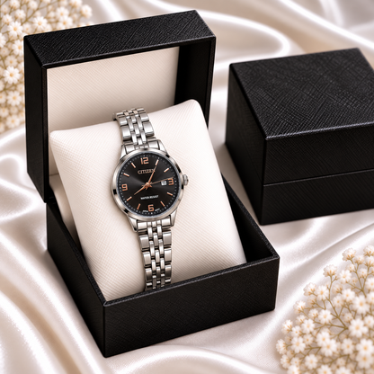 CITIZEN Silver Globe Dial Classic Watch