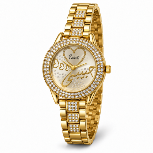 Crystal Heart Calligraphy Watch