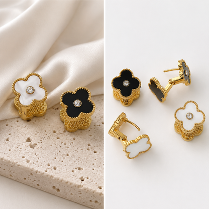 Double-Sided Clover Stud Earrings