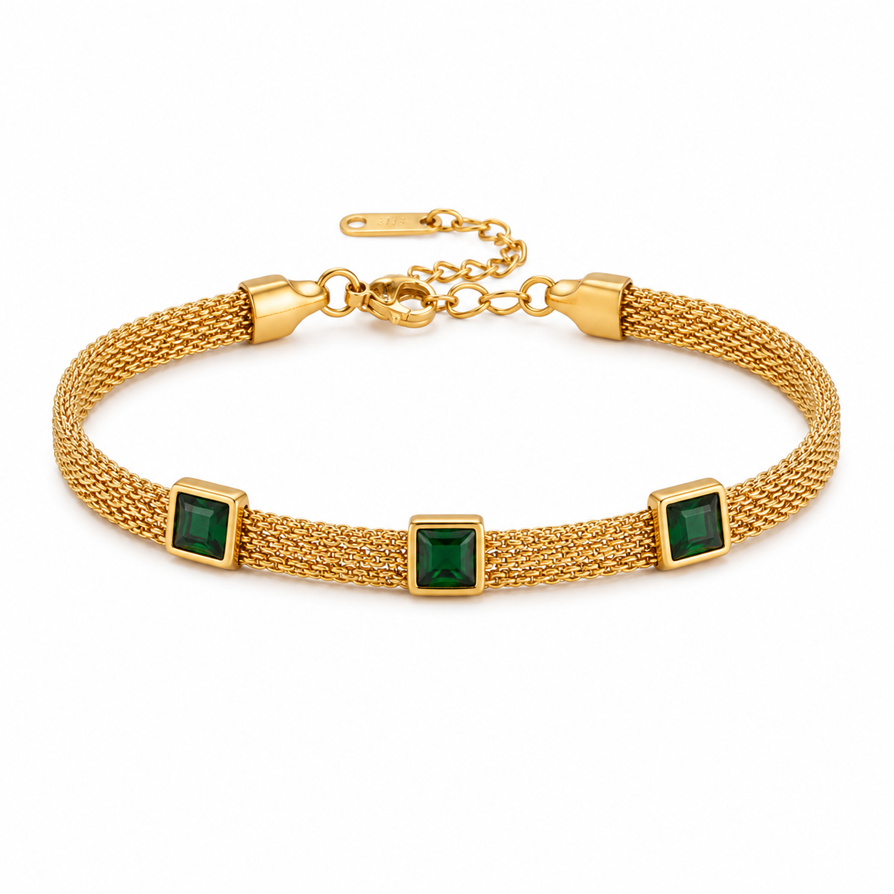 Emerald Mesh Bracelet
