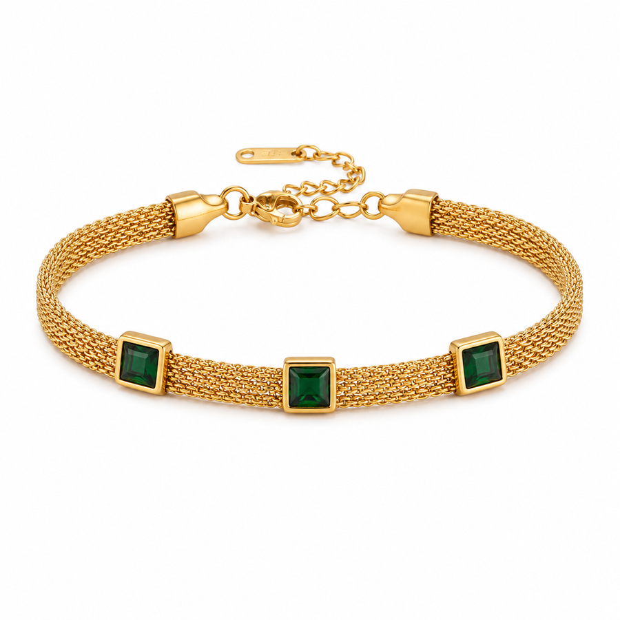 Emerald Mesh Bracelet