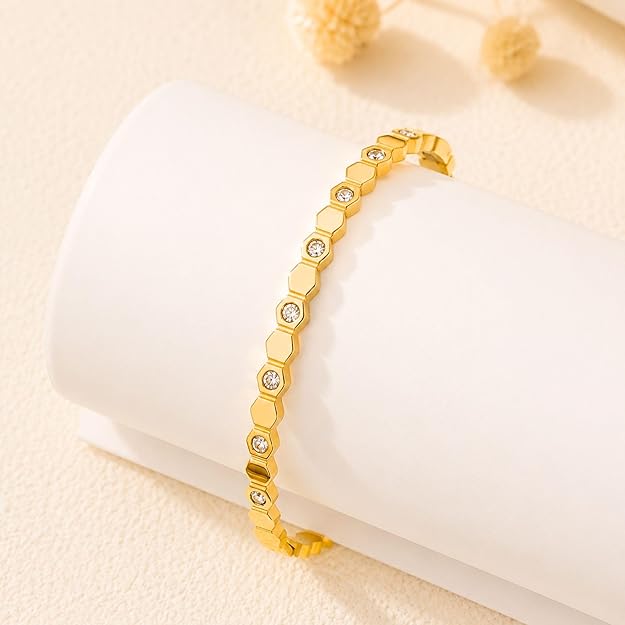 Hexagon Stone Bracelet